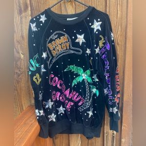 Vintage Bonnie Boerer & Company 80s Sequin Embroidered Black Velvet Crewneck